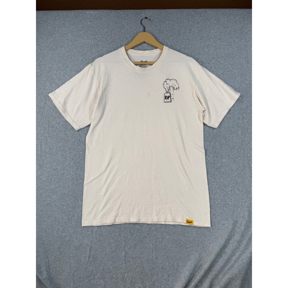 Donut Media Medium T-Shirt Overland Underland Graphic Cotton Cream Car Tee
